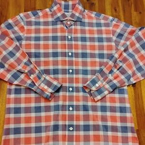Men's ledbury long sleeve Plaid Shirt - Blue and Red size small